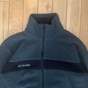 Columbia Mens Medium Core Interchange Fleece Jacket Grey & Black Full zip